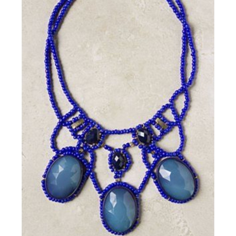 Anthropologie Blue Abundance Necklace